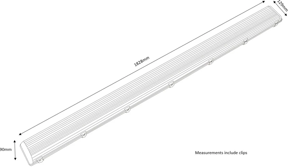 Netlighting 6ft Twin HF Non Corrosive Fluorescent Fitting EmergencyV IP65 2x70W in Grey 2