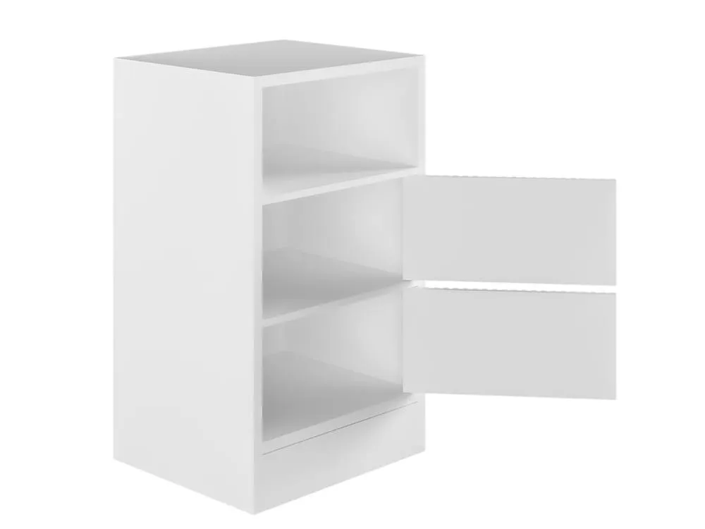 Flair Luca Ribbed Mid Sleeper Storage Bed in White 6