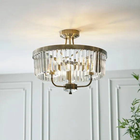 Vogue Balmoral 3 Light Semi Flush Chandelier 1