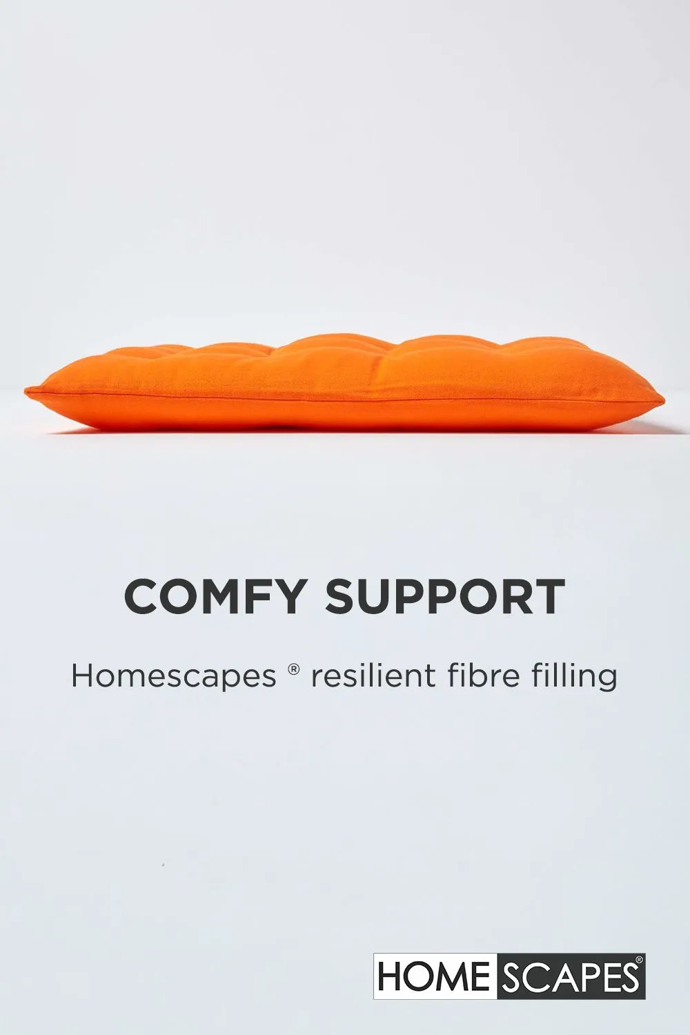 Homescapes 4 Pack Seat Pads Luxury 100% Cotton Indoor Outdoor Garden Cushion, 40cm in Orange 4