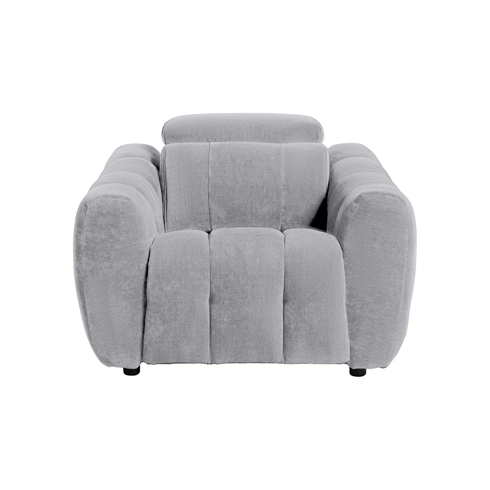 Montgomery Power Recliner Chair & Headrest, Grey Fabric | Barker & Stonehouse 2