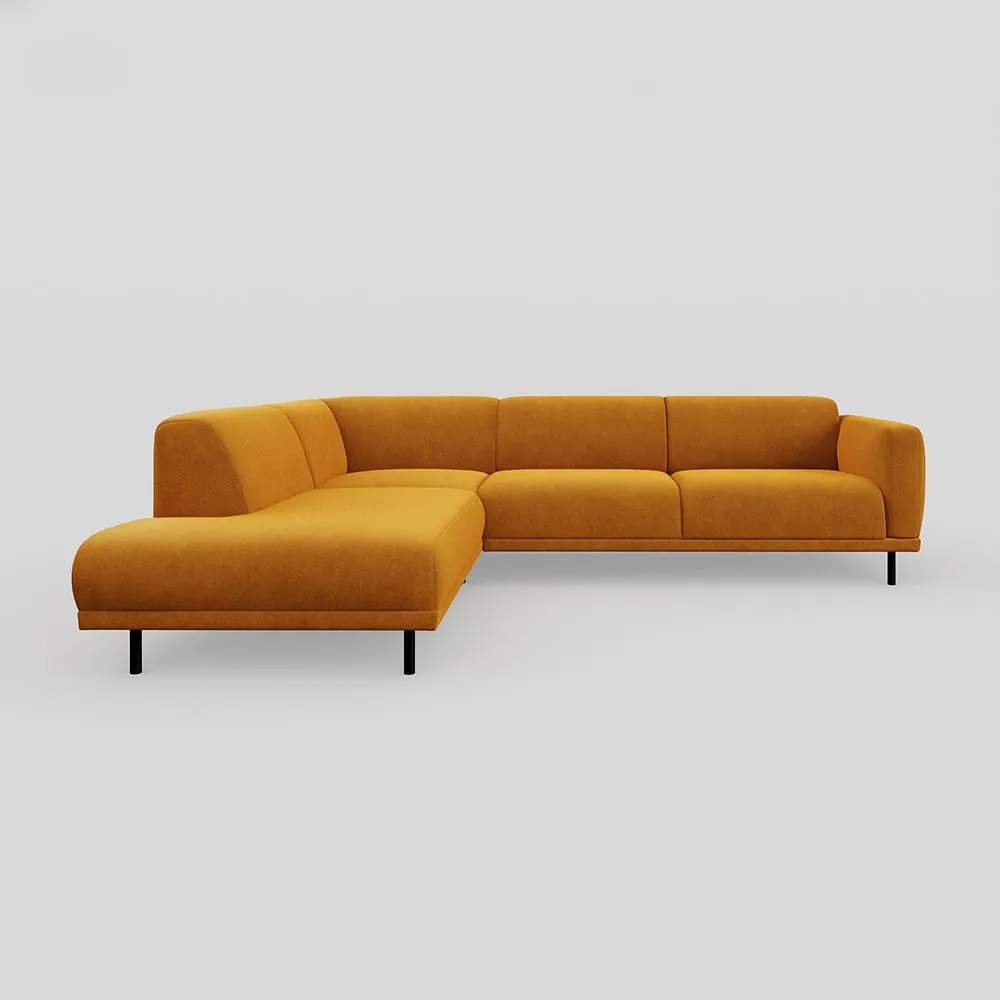 Heal's Harri 3 Str Open End Sofa LHF Smart Luxe Velvet Cognac 1
