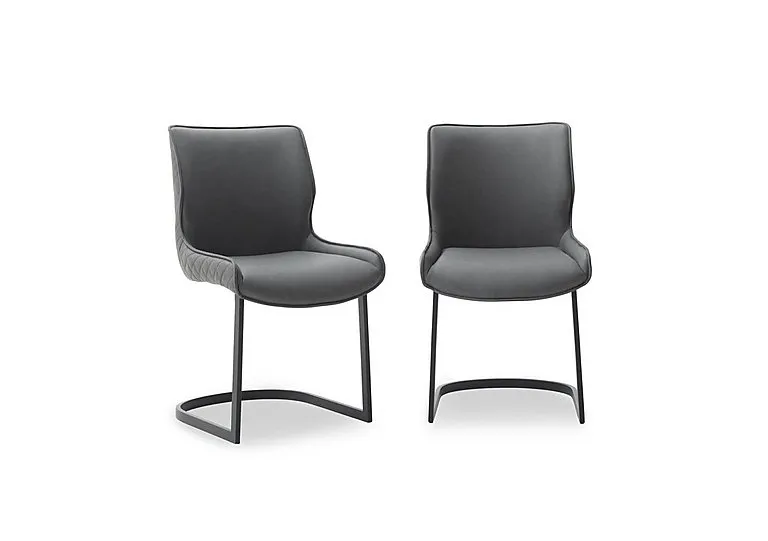 Cupra Pair of Dining Chairs - Charcoal