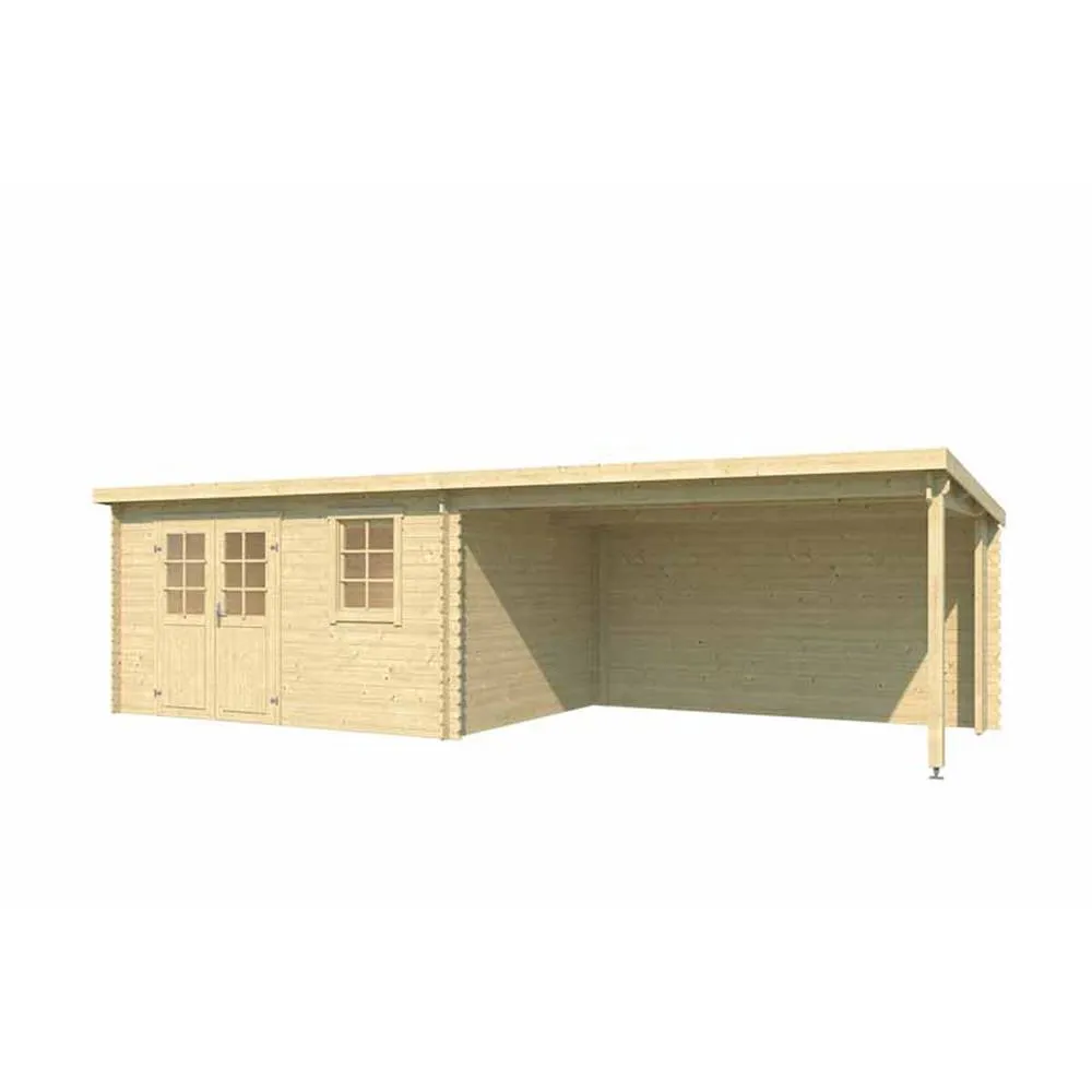 Lasita Maja Ltd Reno-Log Cabin, Garden Room, Home Office - L780xW313.9xH210.9 cm in Natural 2