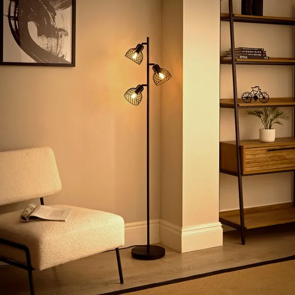 Austin Industrial Adjustable 3 Light Floor Lamp 2