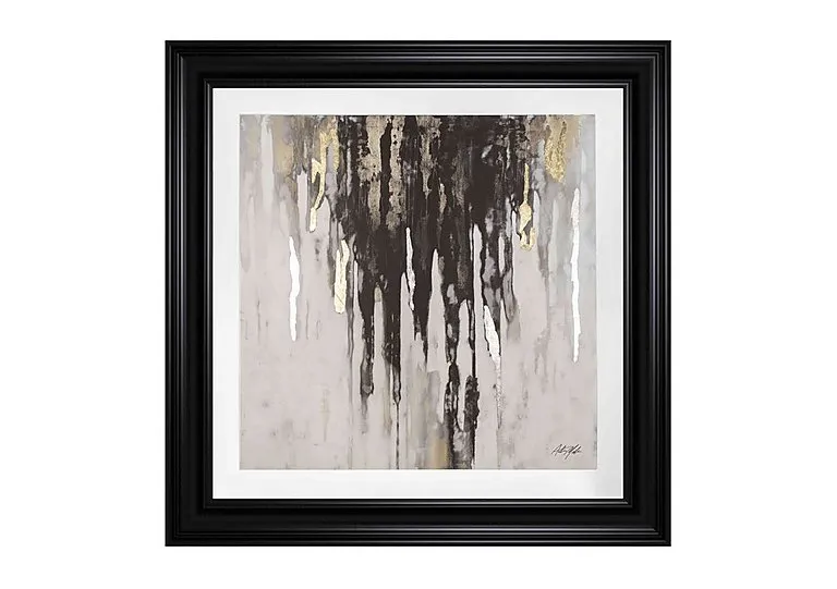 Black Gold Abstract 1 Framed Picture - Black & Gold