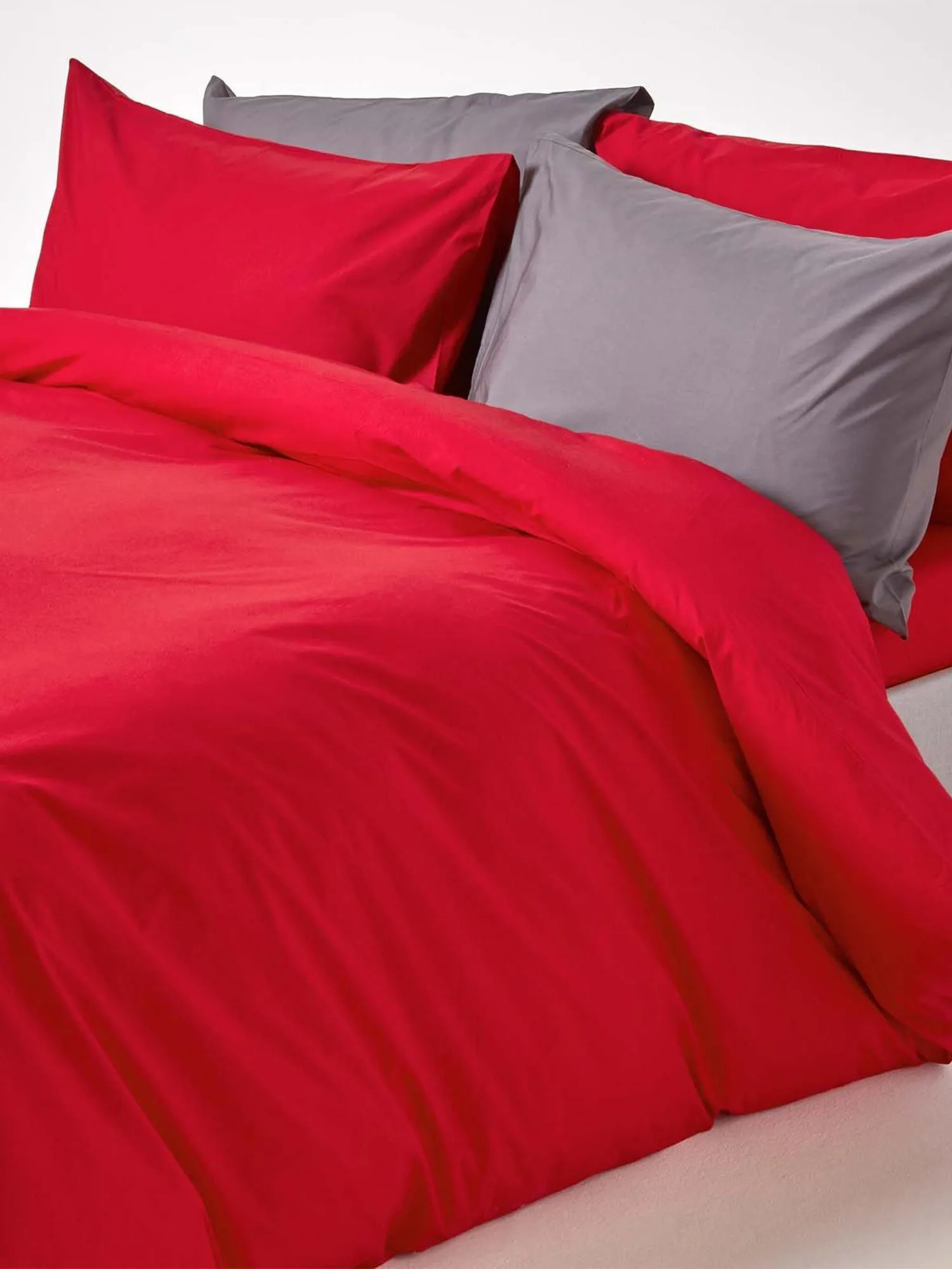Homescapes Egyptian Cotton Duvet Cover with Pillowcase, 200 TC in Red 5