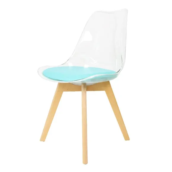 Fusion Living Soho Clear Plastic Dining Chair with Squared Legs 2