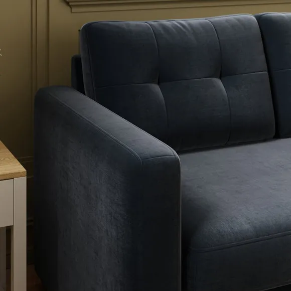 Barker Velvet Trundle Corner Chaise Sofa Bed 6