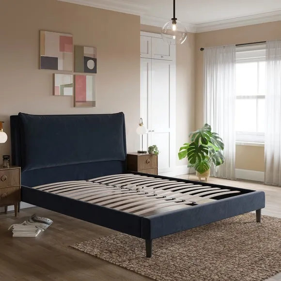 Skylar Velvet Pillow Back Bed Frame 2