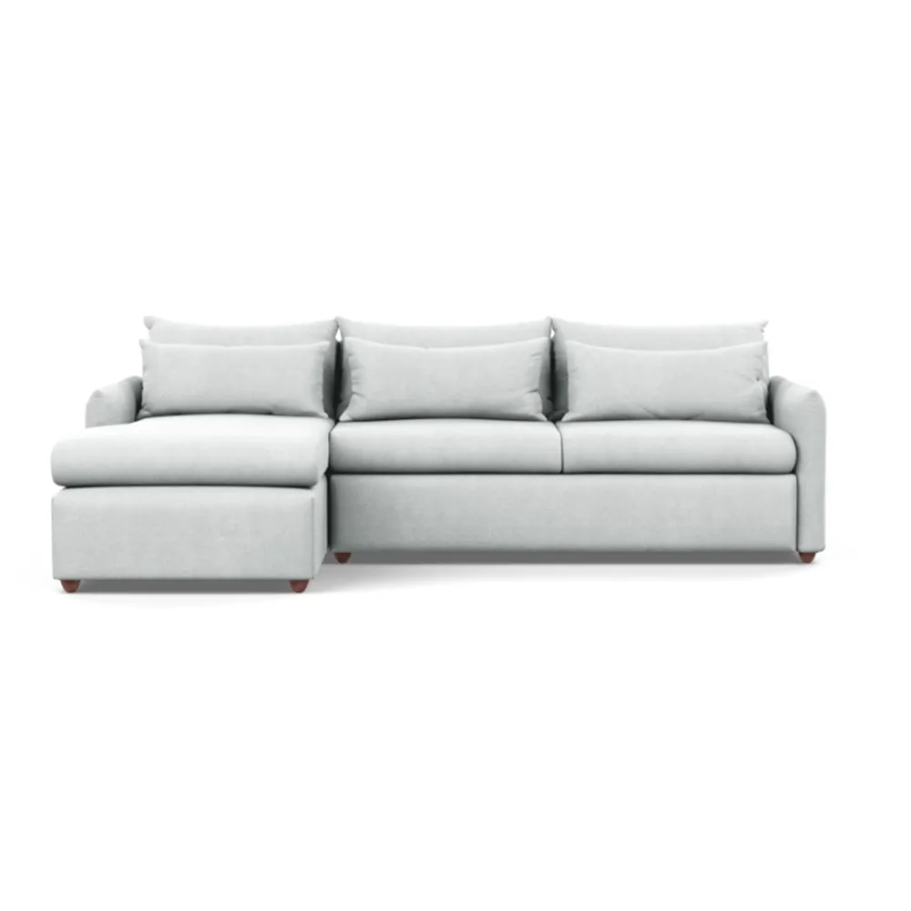 Heal's Pillow Large Left Hand Corner Chaise Broad Weave Tin Chestnut Stain