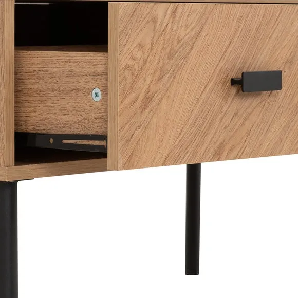 Leon 2 Drawer Coffee Table, Oak Effect 5