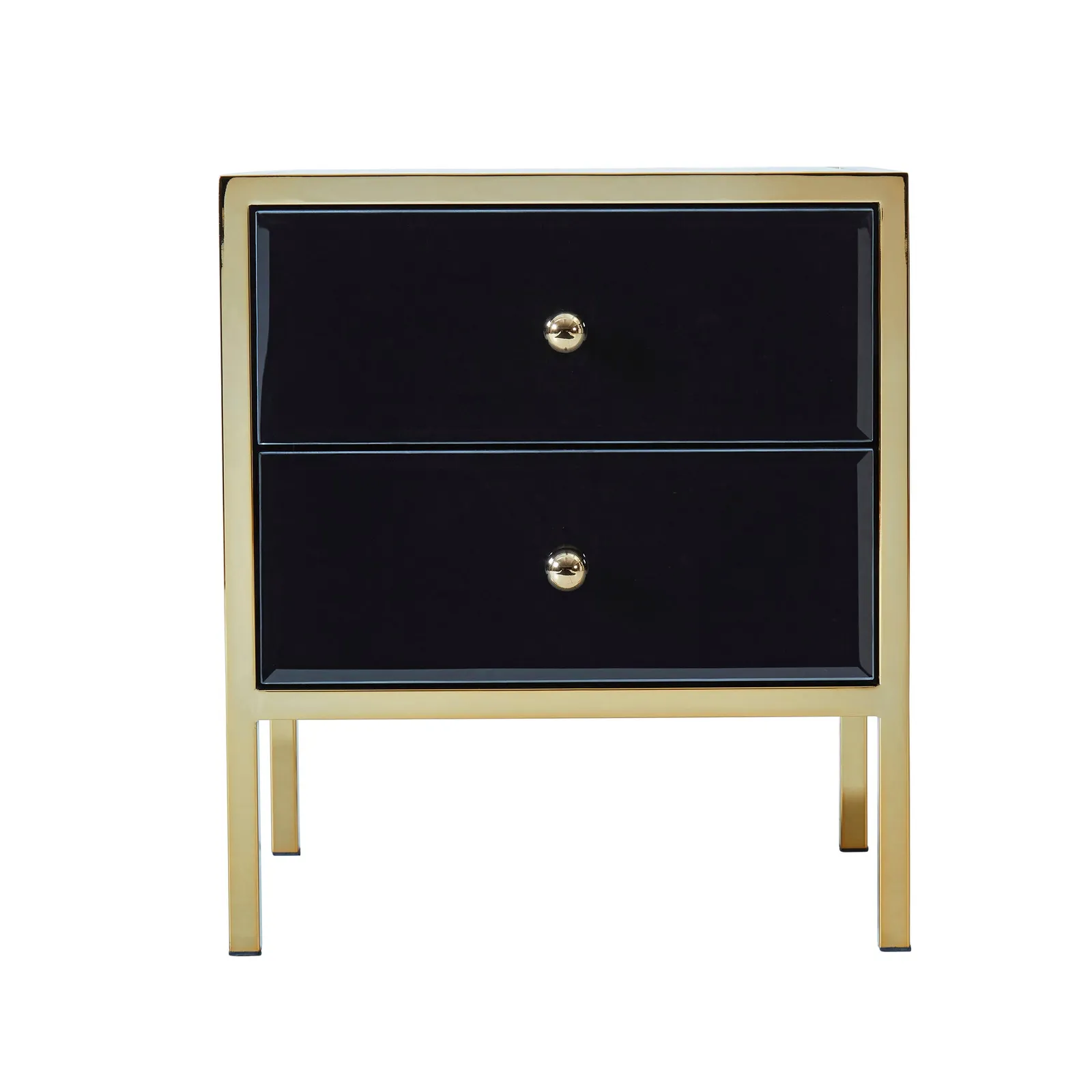 Fenwick 2 Drawer Bedside Table Black