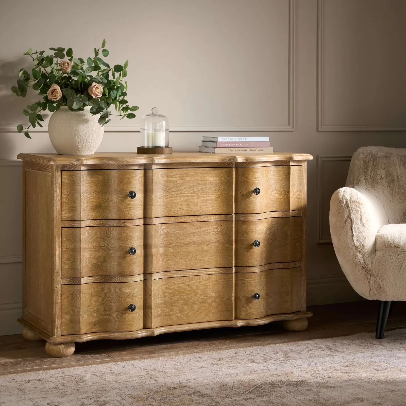 Aureum Grande 3 Drawer Chest, Weathered Oak