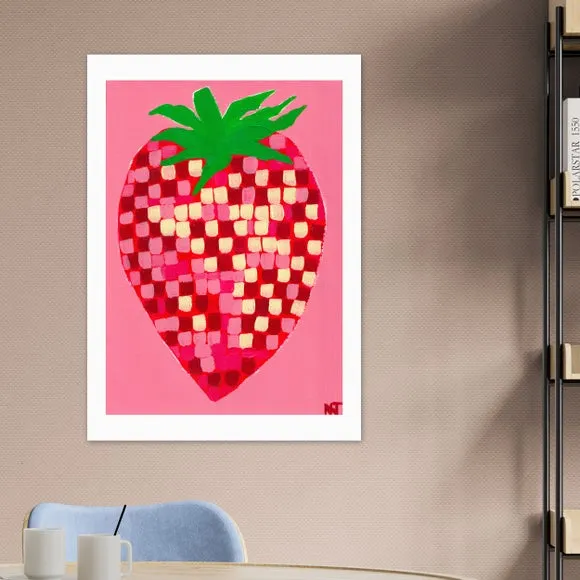 East End Prints Disco Strawberry Framed Print
