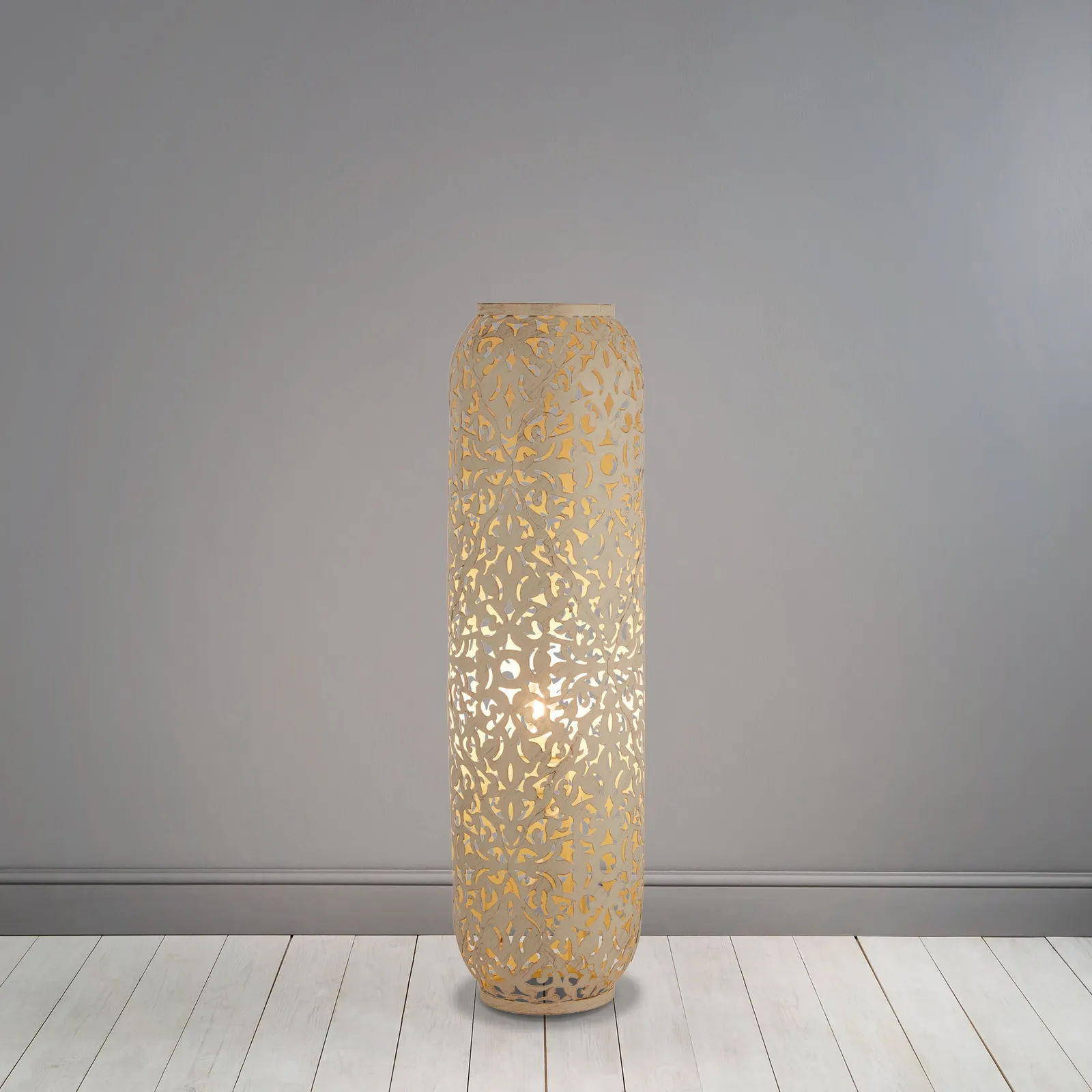 Juba Laser Cut Cream Floor Lmp Cream
