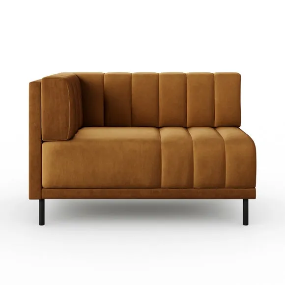 Amali Corner Dining Bench, Matte Plush Velvet 5