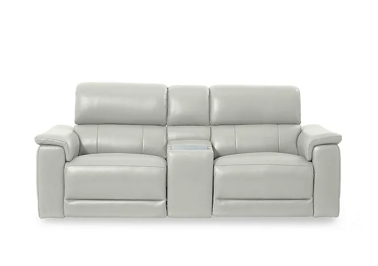 Genius Leather 2 Seater Power Recliner Media Sofa with Power Headrest, Power Lumbar and Heated Seats