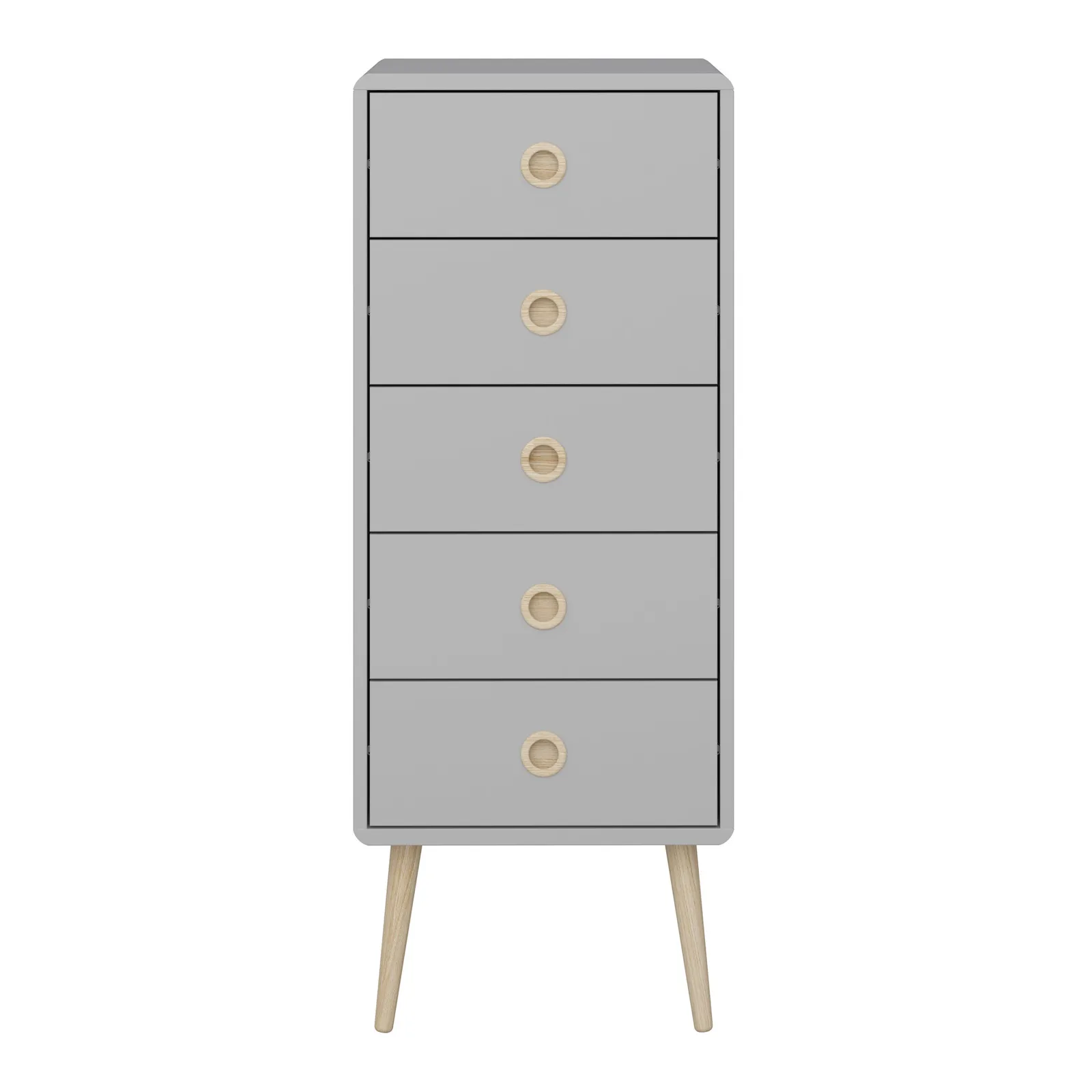 Softline 5 Drawer Tallboy Grey
