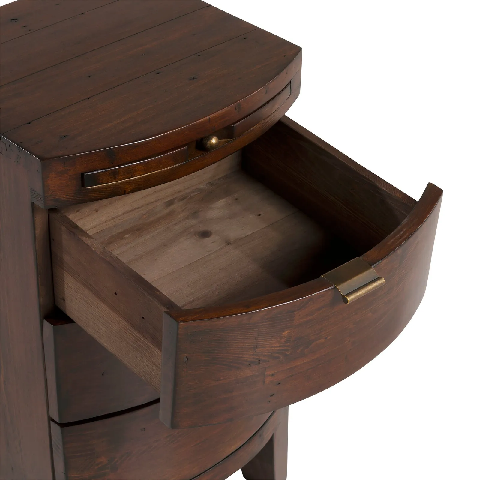 Navajos 3 Drawer Bow Front Bedside Table, Wood | Barker & Stonehouse 5