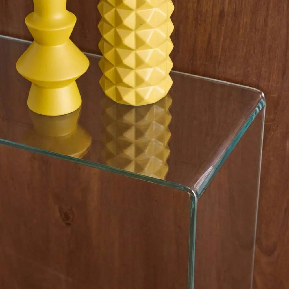 sweeek Rectangular tempered glass console in Clear 6
