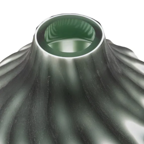 Cedar & Sage Morella Swirl Hand Carved Glass Sage Vase 3