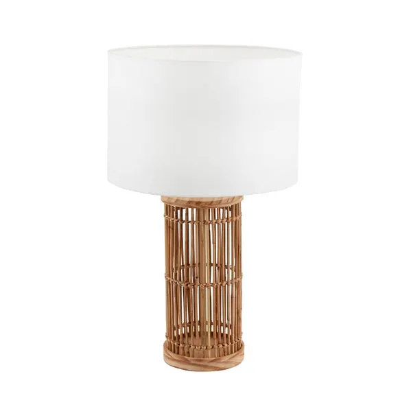 Sorbus Natural Ribbed Table Lamp 2
