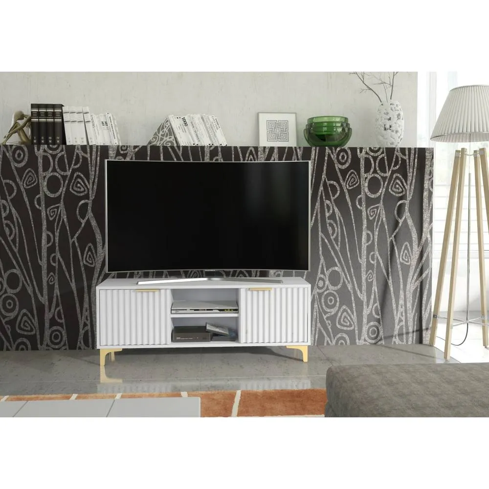 Creative Furniture Tide Crest TV Unit 120cm - White & Gold 4
