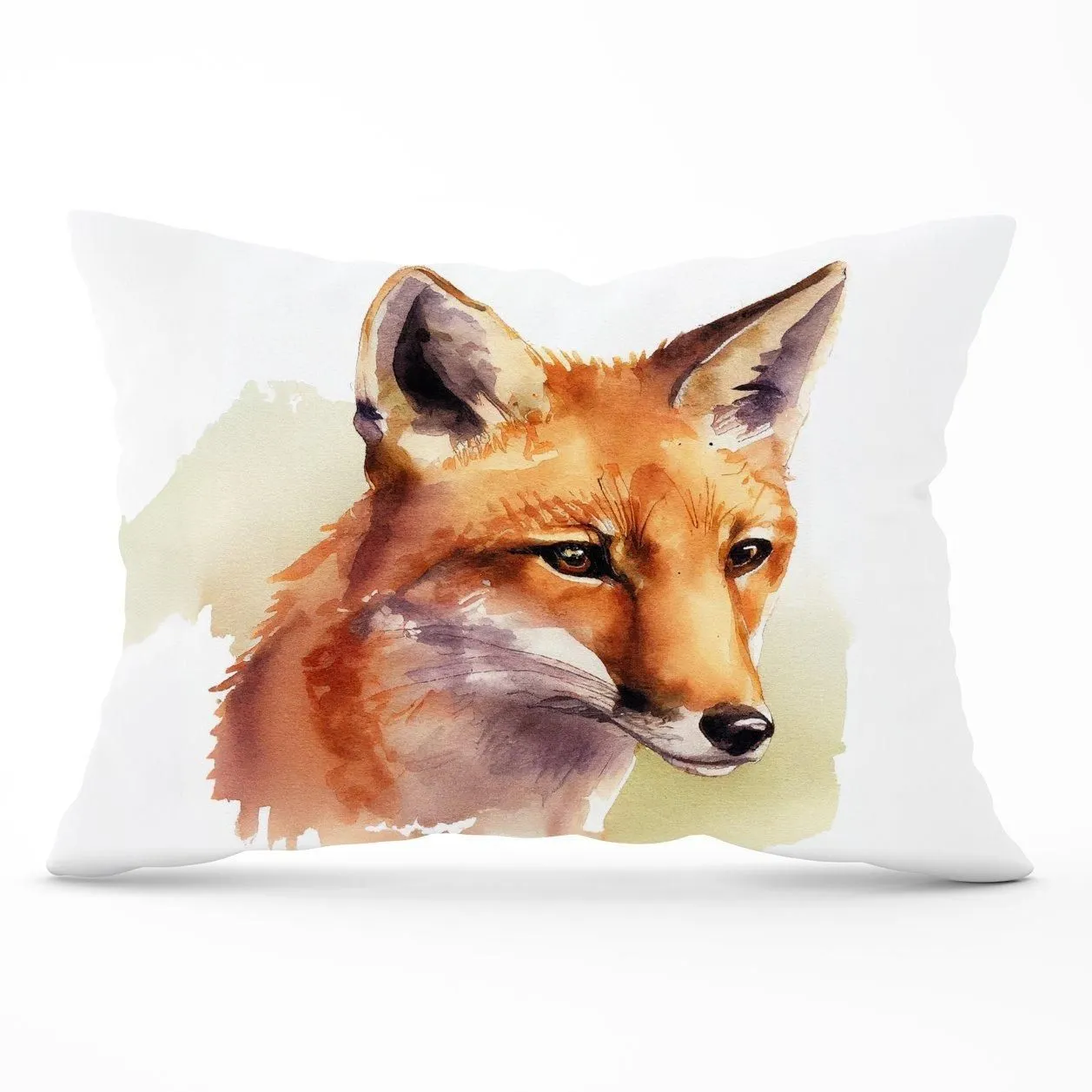 Warren Reed - Designer Fox Watercolour Cushions in Brown