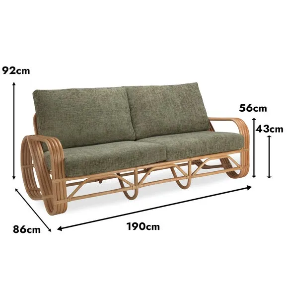 Desser Pretzel Rattan 3 Seater Sofa 4