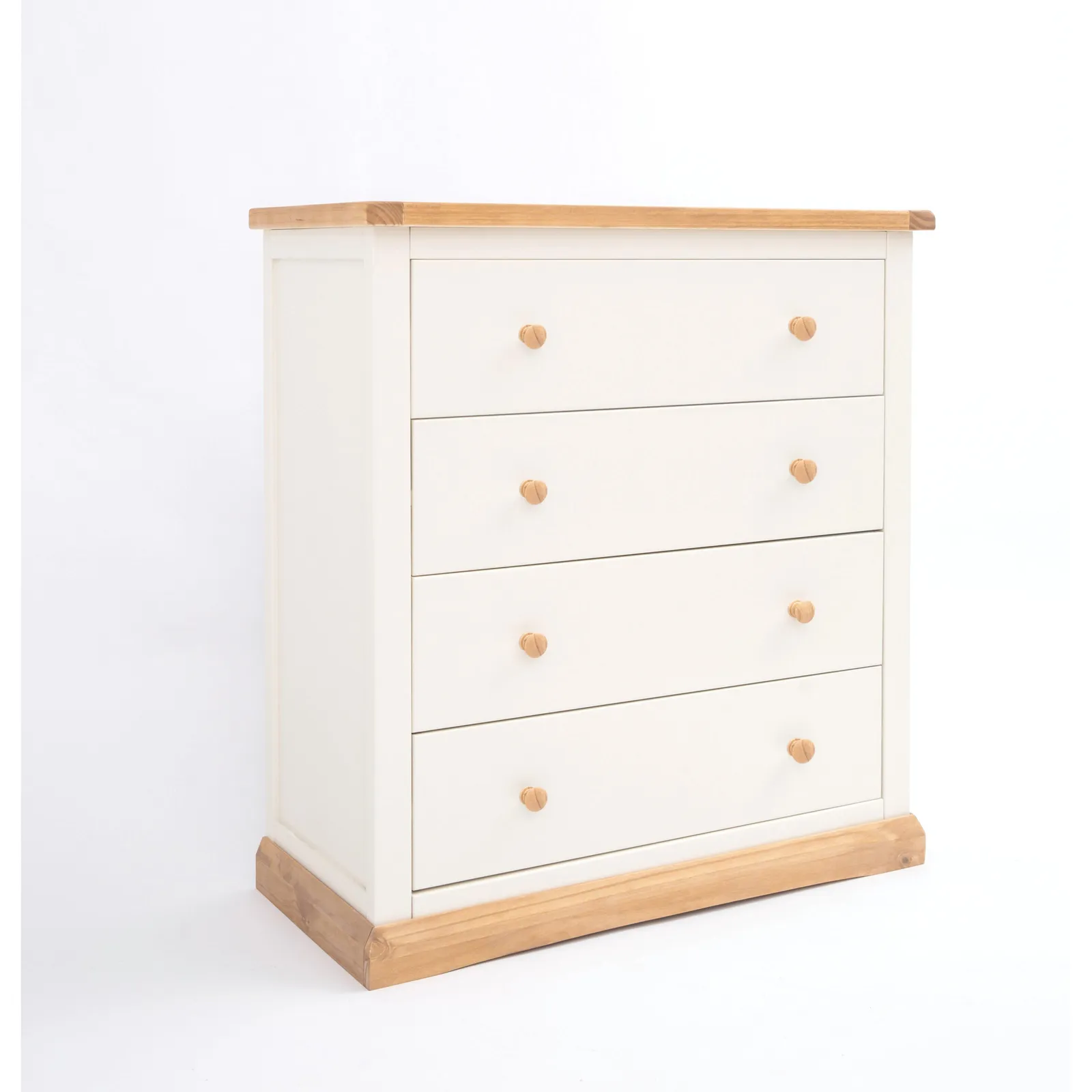 Cabinet Bits Trevi 4 Drawer Chest of Drawers Wood Knob in Off-White 2