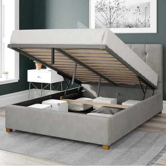 Hepburn Plush Velvet Ottoman Bed Frame 2