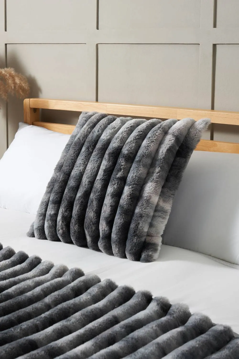 BHS Marled Rib Cushion in Grey