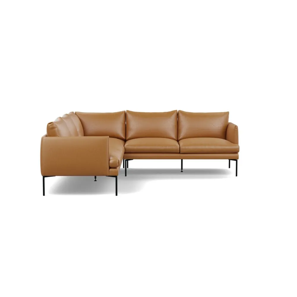 Heal's Matera Large Corner Sofa Daino leather Parchment 1