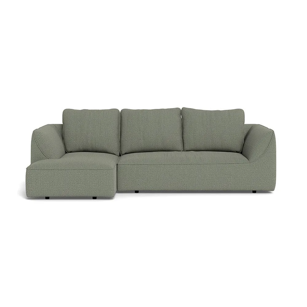 Heal's Morven Left Hand Facing Corner Chaise Sofa Boucle Tweed Lapis Black Feet 1