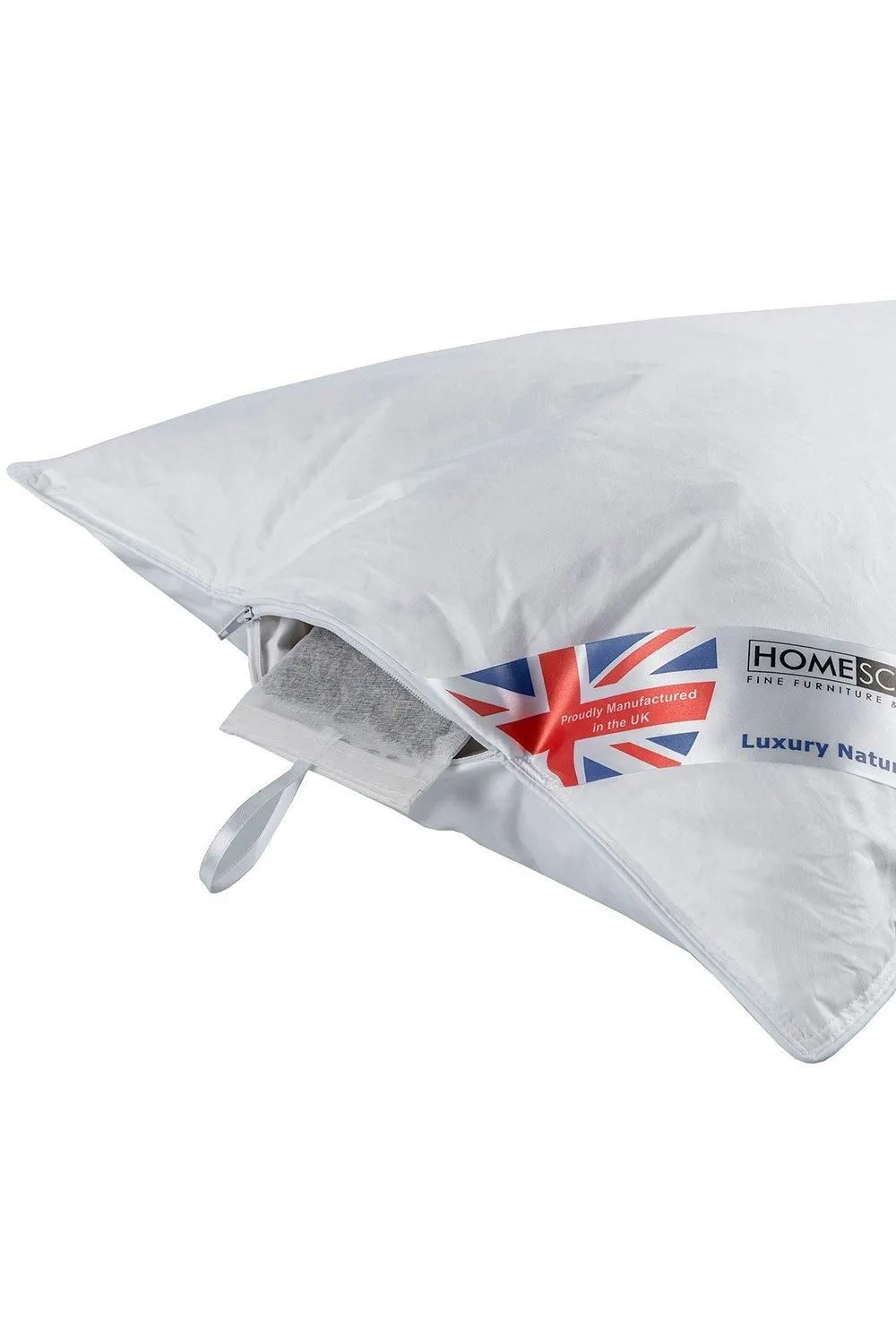 Homescapes Goose Feather & Down Lavender Pillow with Dried Lavender Insert in White 2