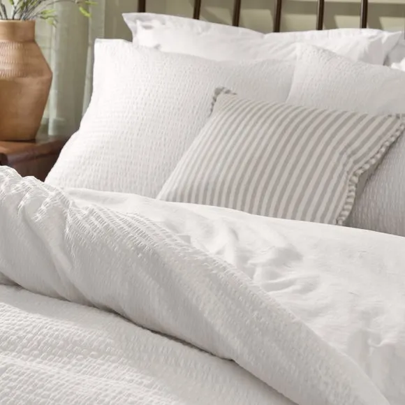Yard Hebden Seersucker 100% Cotton Duvet Cover & Pillowcase Set 2