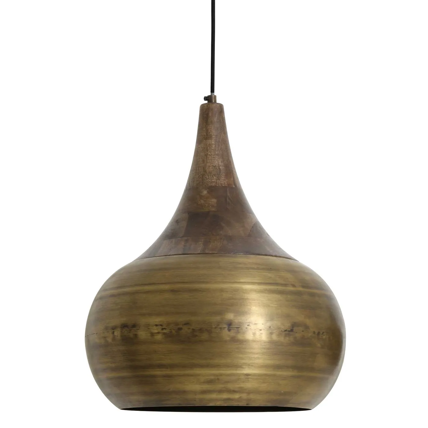 Large Bronze Pendant, Wooden Top