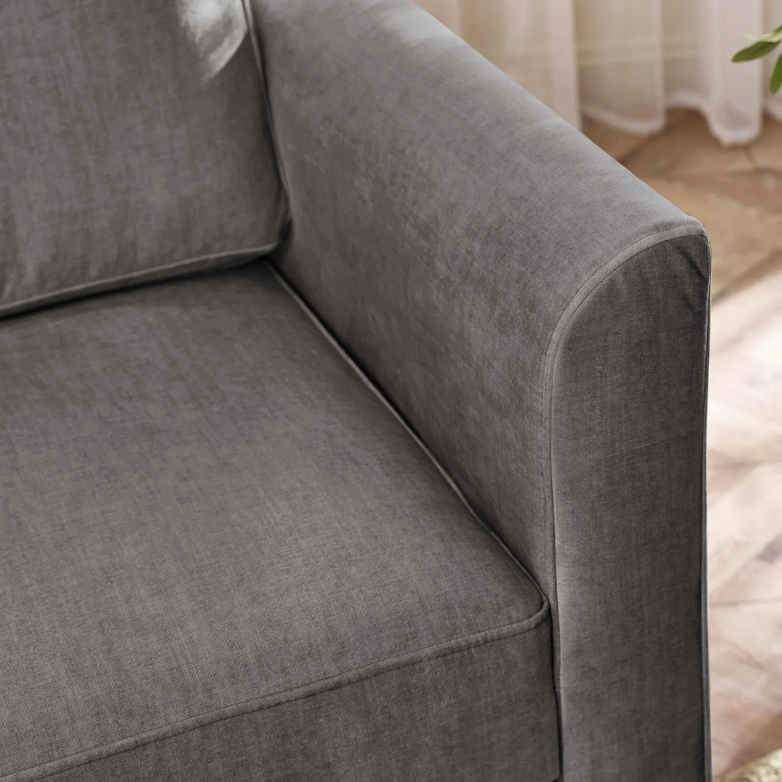 FurnitureboxUK Logan Fabric 2 Seater Sofa in Grey 5