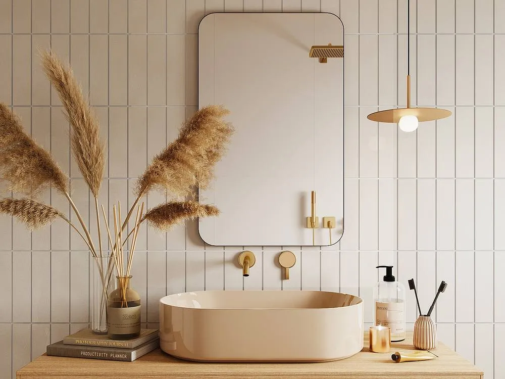 Vente-unique Rectangular Bathroom Mirror With Black Surround - 50 X 80 Cm 3