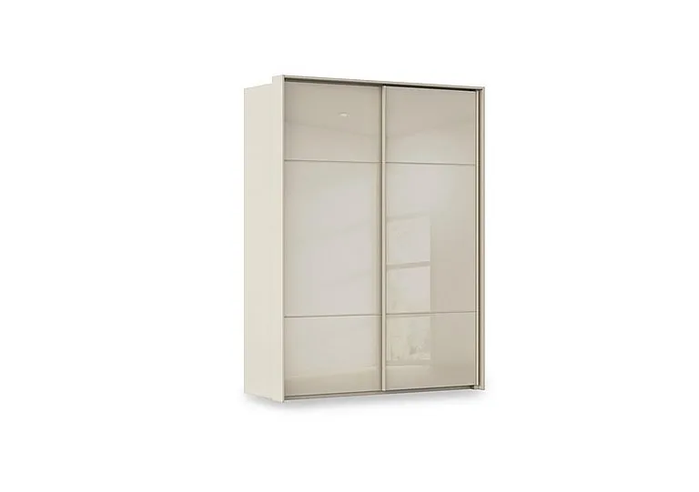 Haven 170cm 2 Door Slider Wardrobe with Glass Doors