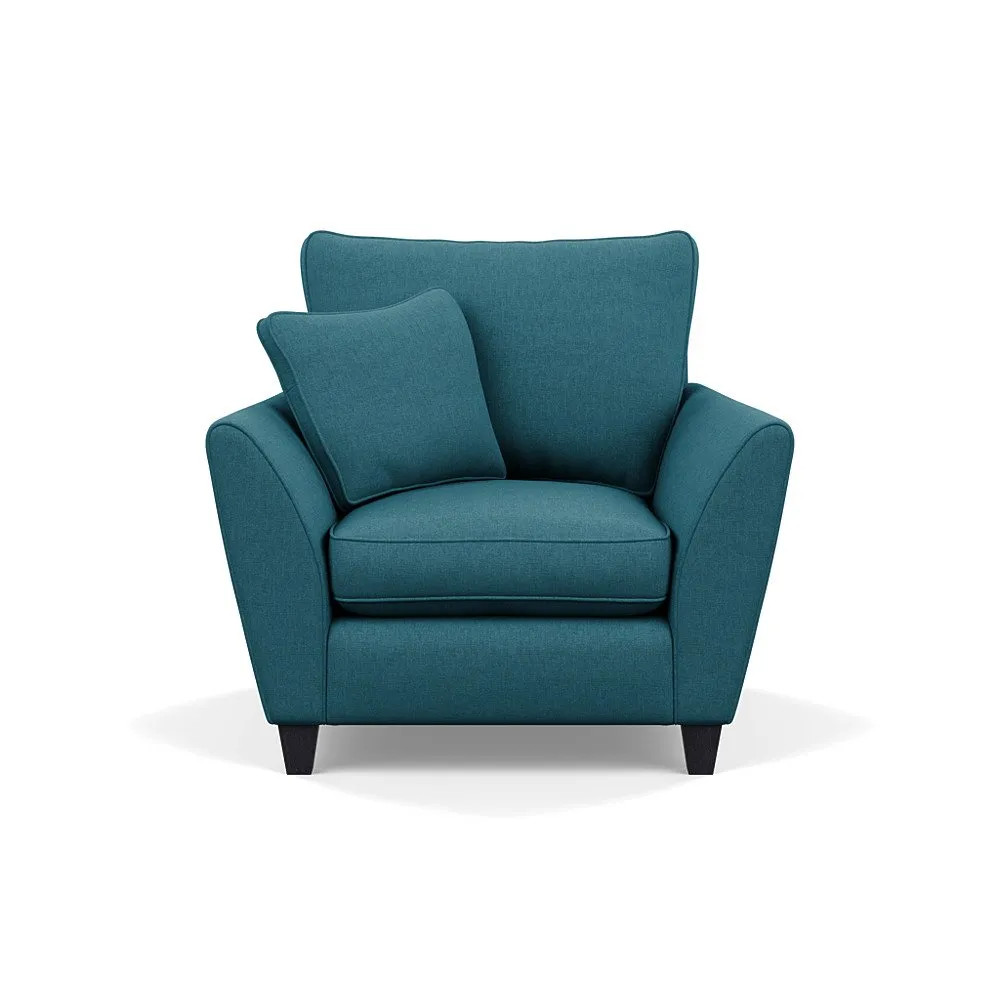 Heal's Torino Armchair Brushed Cotton Cadet Black Feet