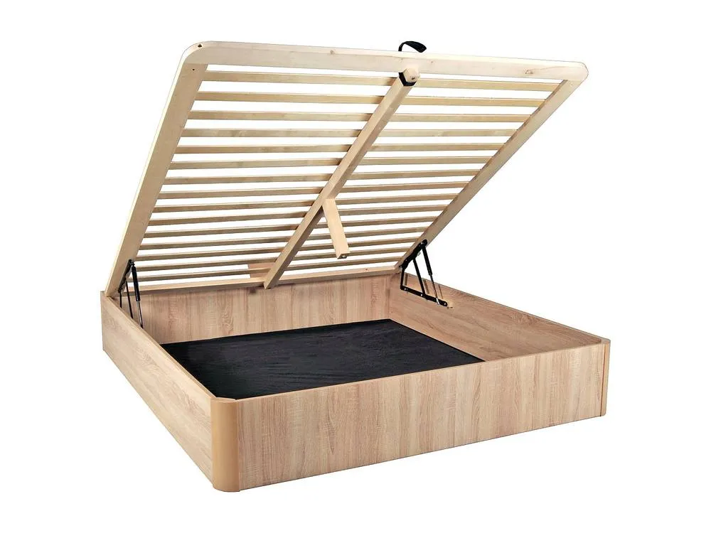 Vente-unique Ottoman Bed Base 140 X 190 Cm With Solid Wood - Light Natural - TALISO in Light Oak 6