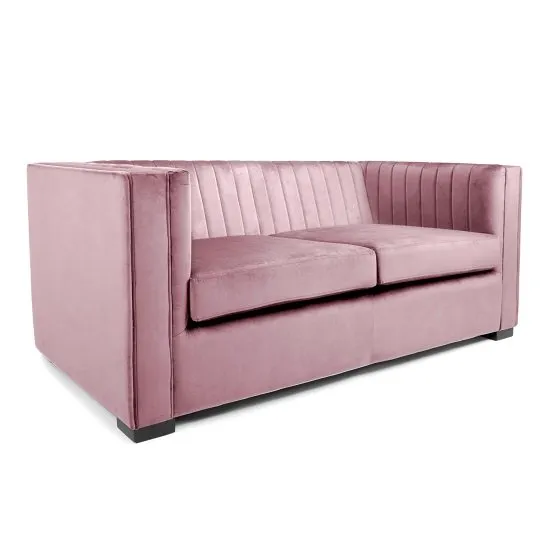 Torin 2 Seater Sofa In Pink Brushed Velvet