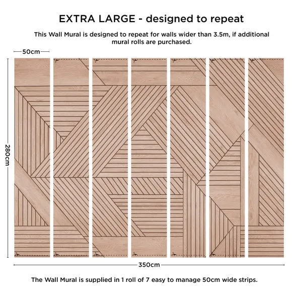 Geometric Wooden Panelling Wall Mural 4