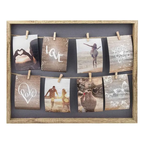 Nielsen 8 Picture Wooden Collage Clip Multi Photo Frame 2