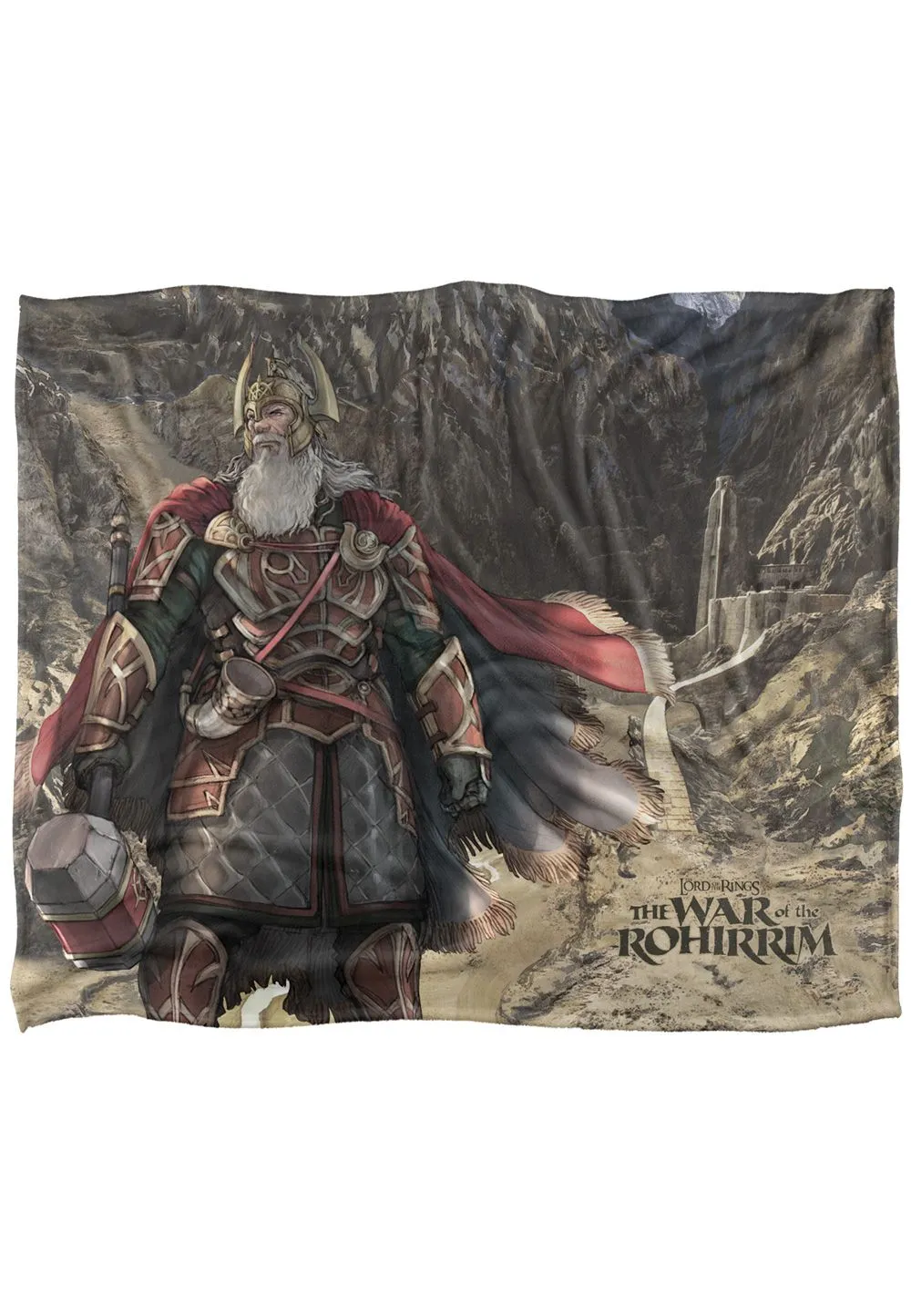 Lord of the Rings War of The Rohirrim Helm Hammerhand Silky Touch Super Soft Throw Blanket 152 X 127 cm in White