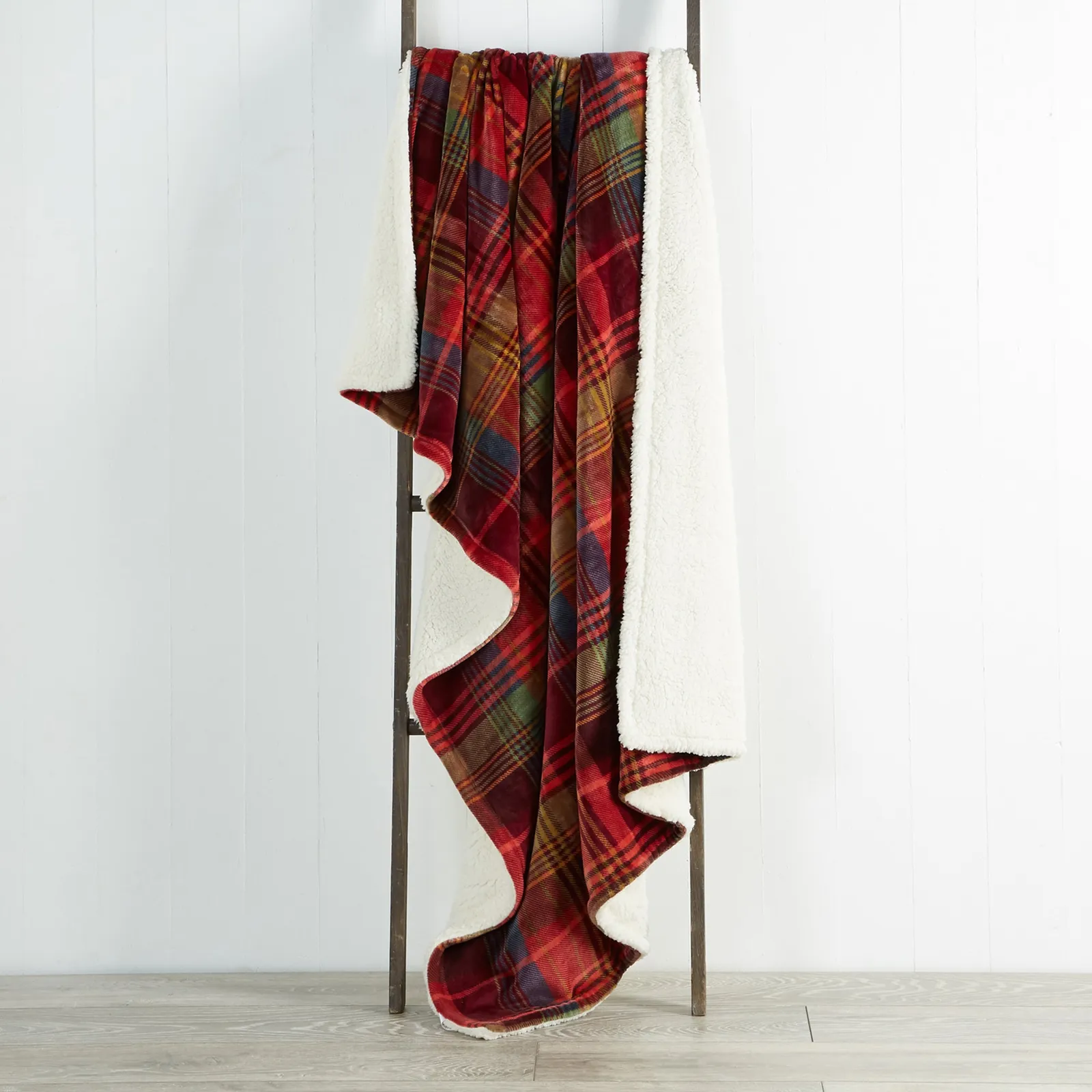 Check Sherpa Throw Blanket, 130cm x 180cm 1