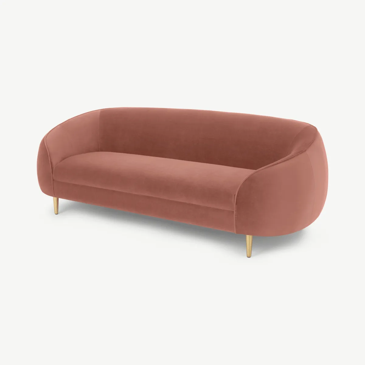Trudy 3 Seater Sofa, Blush Pink Velvet