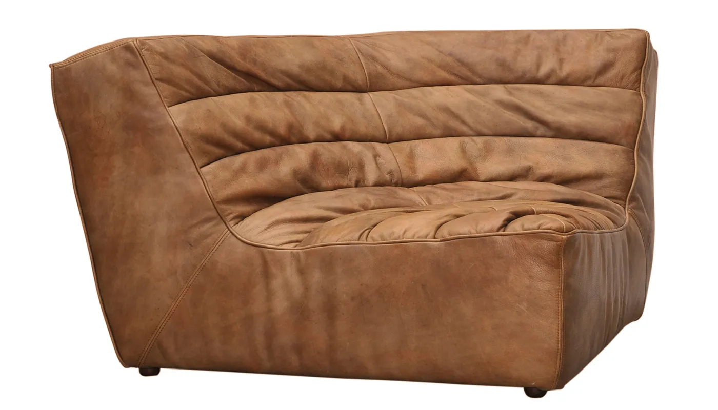 Timothy Oulton Shabby Corner Seat Savage Leather